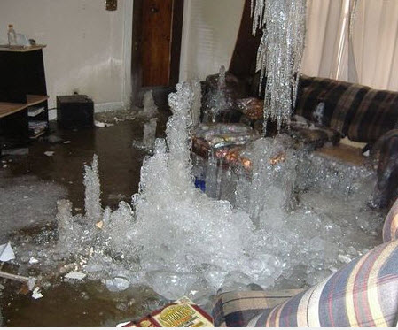 burst frozen pipes damage